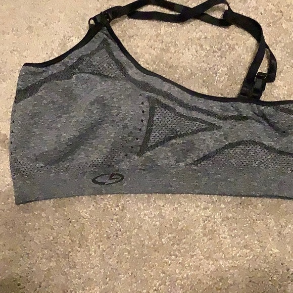 Champion Large Mesh Sports Bra Grey/Black - Picture 4 of 4